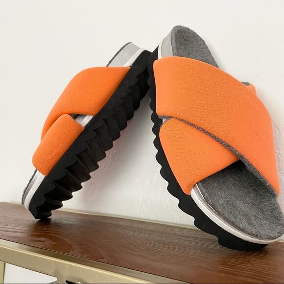 ROAM Dawn Orange Cross Slides Sandals 7 - Picture 4 of 10